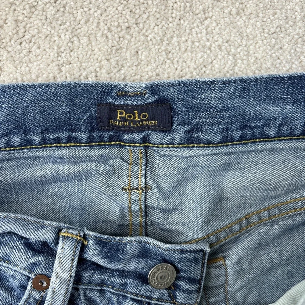 Polo Ralph Lauren‎ Jeans Vintage Classic Fit Distressed Men's 34x30 Button Fly
